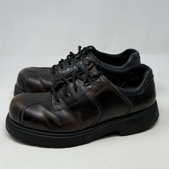 Skechers Chunky Platform Lug Sole Shoes Mens 10 Brown Leather Oxford Vintage Y2K main image 9